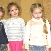 Four- and 5-year-old girls from “Kalynka” group attend a music class.