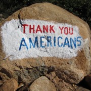 This painted rock was spotted in a district where the residents participate in the Ethiopian Government’s Productive Safety Net 