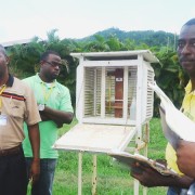 Through training provided by a USAID climate change program, agriculture extension officers learn to interpret weather readings.