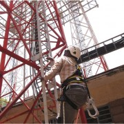 Samuel Maingi climbs Orange DadaabNet training tower.