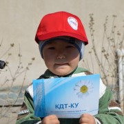 The little participant of the USAID information event on TB prevention in Bishkek
