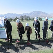 Broke ground ceremony of a new women's dormitory at the American University of Afghanistan.