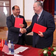 Carey N. Gordon, USAID Representative to the Kyrgyz Republic presented two grants to the Osh University 