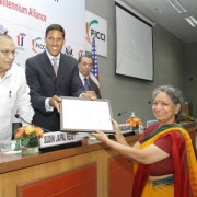 One of the winners receiving the award certificate from Honorable Minister for Science and Technology and Earth Sciences Mr. S. 