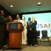 The ringing of the bell to officially open the African Diaspora Marketplace