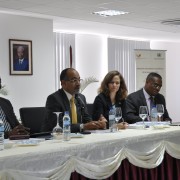 Photo of the representatives of Mozambique's National Institute of Statistics, Ministry of Health and USAID.
