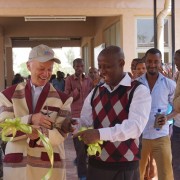 USAID Mission Director Dennis Weller and Mena Mekuria, the deputy head of the SNNP Regional Health Bureau cut the ribbon to offi