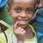 A girl at the Soke Bukicha Primary School in Oromia Region. She is one of 2.8 million children in drought affected areas who rec