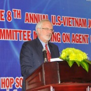 U.S. Ambassador to Vietnam David B. Shear speaks at the opening ceremony of the JAC meeting.
