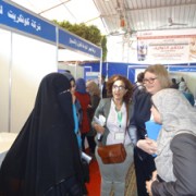 USAID Mission Director to Egypt Dr. Mary C. Ott speaks with job fair participants