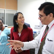 Deputy Govt. Analyst Mrs. Sakunthala Tennakoon, U.S. Ambassador Michele J. Sison, and Acting Government Analyst Mr. W.D.G.S. Gun