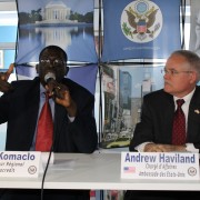 Oikocredit Regional Director and US Embassy Chargé d'affaires at the press conference