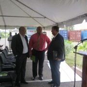 Officials discussing the recent Close Out of  the RRACC project in Antigua.
