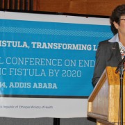 U.S. Ambassador to Ethiopia Patricia Haslach speaking at the opening ceremony of the national conference on fistula elimination.