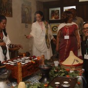 U.S. Deputy Chief of Mission Peter Vrooman appreciates a traditional Ethiopian coffee ceremony.