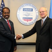 Deputy Administrator Donald Steinberg and Somali President Hassan Sheikh Mohamud