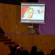 USAID/Afghanistan's Health and Nutrition Office Director, Karla Fossand, delivering remarks via video.