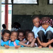 A group of children at a school in Zambezia province, Mozambique