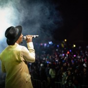 Musician Nathi performing during the Moyo Benefit Launch concert in Lesotho