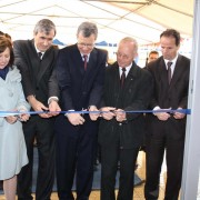 Officials cut the inaugural ribbon of the newly rehabilitated court in Lipjan
