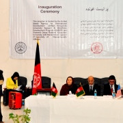 Professor Amanullah Hamidzai, chancellor of Shaheed Rabbani Education University, delivers his speech.