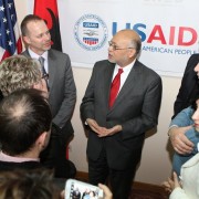 U.S. Ambassador Alexander Arvizu meets with journalists