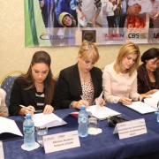 Group of civil society representatives sign documents