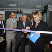 USAID/Egypt Mission Director Dr. Mary C. Ott cuts ribbon to inaugurate the Tamayouz Center in Sohag.