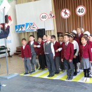 Road safety training of students at school #85 in Bishkek