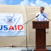 U.S. Secretary of State John Kerry announces $25 million in fresh U.S. recovery aid for the victims of Typhoon Haiyan.