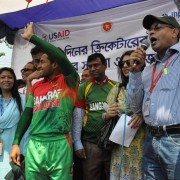 Bangladeshi Cricket Star Mushfiqur Rahim spends a day with USAID's Mamoni Maternal and Child health care Project