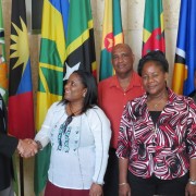 Magistrate Augustus (left) and other Juvenile Justice officials from Dominica.