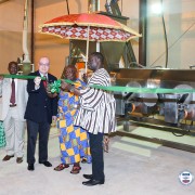 Ambassador Jackson cuts ribbon with Nana Adontenhene of Asante