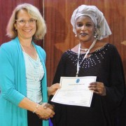 Mission Director Ms Fine with Khady Sarr, a food processor