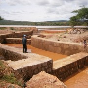 One of the spillways of the newly renovated Haro Bake micro dam.