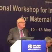 Ambassador Jonathan Addleton speaking at the regional workshop. 