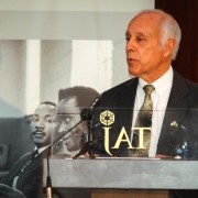 Photo of Chargé d’Affaires and USAID Mission Director, Dr. Michael Yates, delivers remarks and introduces Martin Luther King