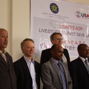 USAID Mission Director Dennis Weller (2nd from left) at the project launch ceremony with Ethiopian officials.