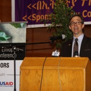 U.S. Deputy Chief of Mission Peter Vrooman gives a keynote address at the opening of the 3rd Annual Ethiopian Coffee Conference.