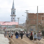 Public infrastructure projects in Bolivia, like this road under construction in El Alto, a town just north of La Paz, are awarde