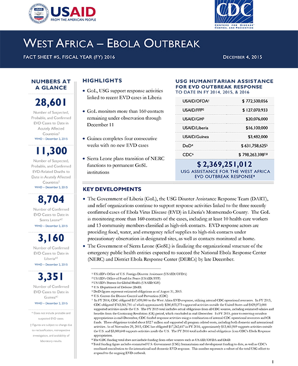 West Africa Ebola Outbreak Fact Sheet #5 - 12-04-2015