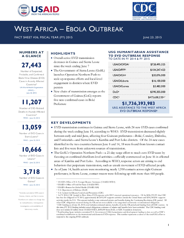 West Africa Ebola Fact Sheet #36 - 06-23-2015