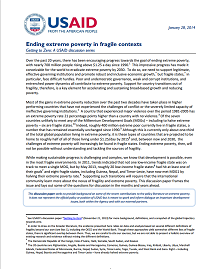 Ending Extreme Poverty in Fragile Contexts // Getting to Zero: A USAID Discussion Series